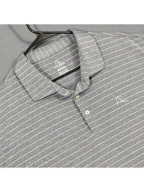 Rhoback Polo Shirt Men's 3XL Gray Striped Short Sleeve Performance Stretch Golf